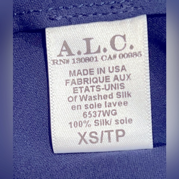 ALC Navy, 100% Washed Silk, Halter Dress - Picture 7 of 10
